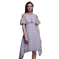 thumbnail image 1 of Bimba Butterfly Printed Womens Cold Shoulder Tunic Party Round Neck Shift Dress-XXX-Large, 1 of 1