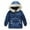Dark Blue, variant on Edvintorg Kids Winter Coat Girls Solid Hooded Down Pockets Coat Outwear Padded Cotton Warm Clothes 2-5Y Children Outerwear With Zipper Girl Jacket