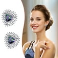 thumbnail image 3 of HANXIULIN Women'S Girl Peach Heart Earrings Studs Zircon Heart Shaped Earrings Jewelry Gift, 3 of 7