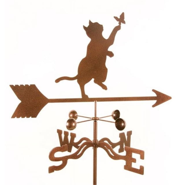 EZ Vane EZ1200-GR Cat & Butterfly Weathervane with Garden Mount