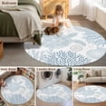 thumbnail image 6 of Blue Sea Turtle Round Rugs 3ft, Coastal Coral Summer Beach Nautical Non Slip Washable Rug Runner, Low Pile Indoor Floor Carpet Mat Bathroom Rugs for Living Room, Bedroom, Kids Room, 6 of 9