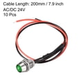 thumbnail image 2 of Unique Bargains AC/DC 24V 8mm Panel Mount LED Indicator Light Green LED Metal Shell 10Pcs, 2 of 4