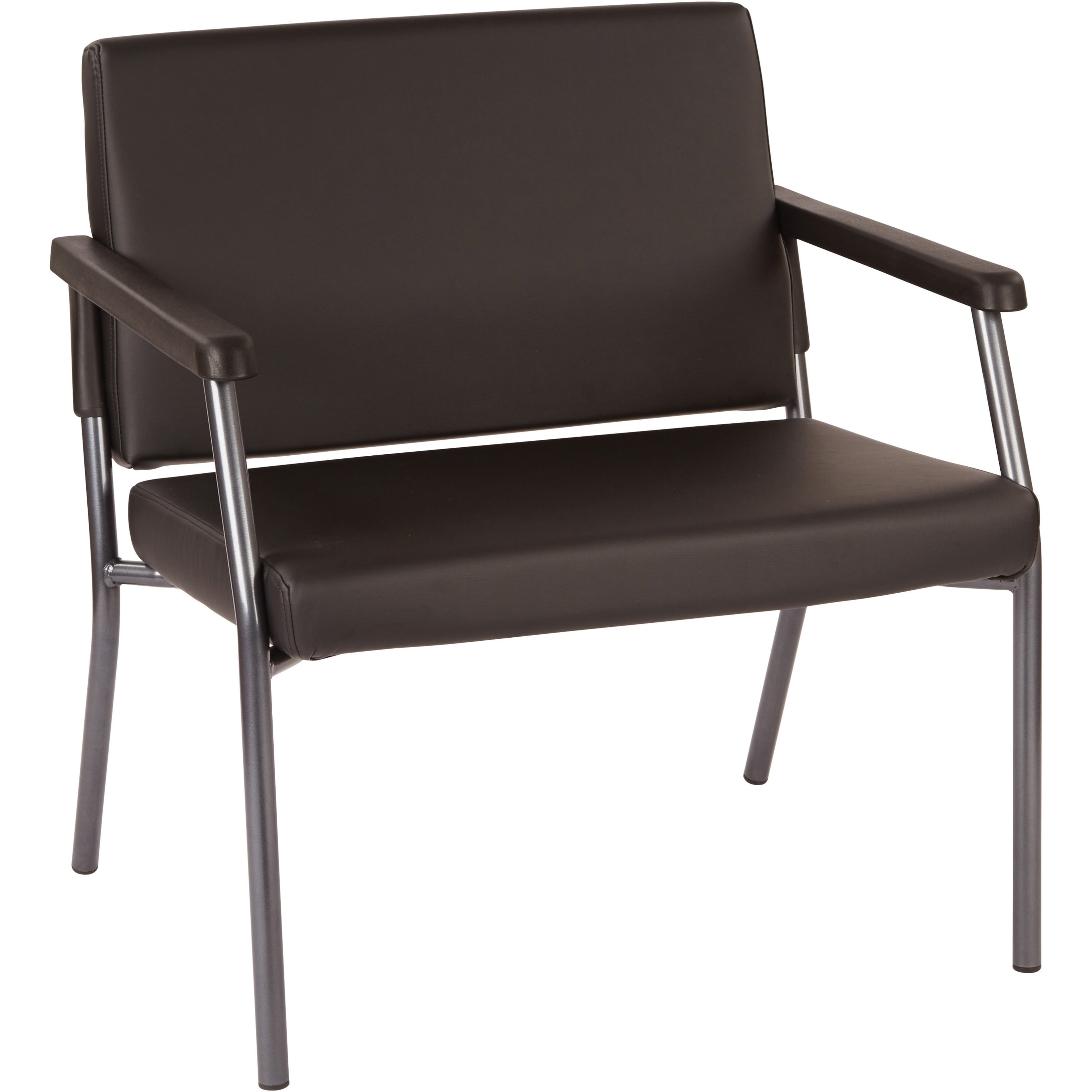 Photo 1 of WorkSmart Guest Chair with soft PU Arms, Sturdy Titanium Metal Frame