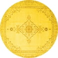 thumbnail image 1 of Ahgly Company Machine Washable Indoor Round Persian Yellow Traditional Area Rugs, 8' Round, 1 of 4