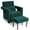 Emerald, variant on Costway Modern Berber Fleece Single Sofa Chair w/ Ottoman & Waist Pillow Blue