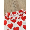 thumbnail image 5 of Kiapeise 0-24M Valentines Days Baby Girls Princess Rompers Heart Printed Mesh Long Puff Sleeve Ruffles Collar Jumpsuits, 5 of 8
