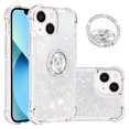 thumbnail image 1 of Funda para iPhone 15 Plus con Brillo Líquido Flotante, Purpurina, Parachoques y Anillo Giratorio Soporte, 1 of 5