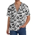 thumbnail image 3 of Wukai Black White Halloween Men's Casual Short-Sleeve Button Down Shirt - Lightweight Summer Dress Shirt for Daily Wear-XX-Large, 3 of 7