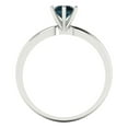 thumbnail image 4 of 0.5 ct Round Cut Natural London Blue Topaz Solitaire 18K White Gold Womens Engagement Ring, 4 of 5