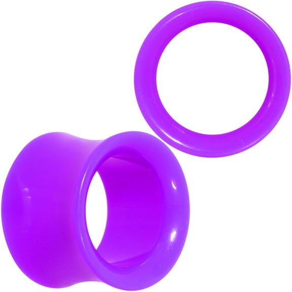 Body Candy Womens 5/8" 2Pc Purple UV Acrylic Saddle Plugs Double Flare Plug Tunnel Ear Plug Gauges 16mm