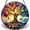 Colorful Tree, variant on Gnome Stained Glass Suncatcher for Window Hanging, Gnome Drink Coffee Sun Catcher for Window Decoration, Glass Wall Art Decor Gift for Thanksgiving, Christmas G047 (6.3IN)