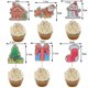 thumbnail image 1 of Mini pastel navideño Maffin Cup Cake Plug-in Tarjeta navideña Árbol de Navidad Muñeco de nieve Tarjeta Decoración para hornear, 1 of 6