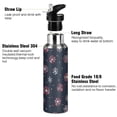 thumbnail image 3 of Yayeee 33oz Insulated Water Bottle Double Wall Stainless Steel with Flip Straw Lid, Red Fireworks Pattern, 3 of 7