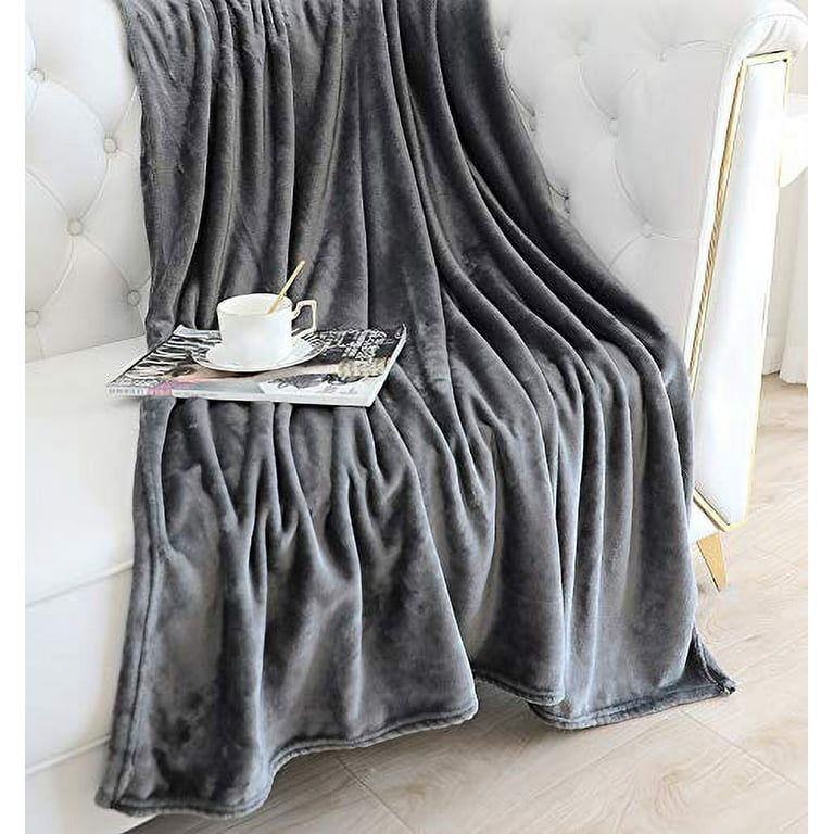 TASTHROW Large Flannel Fleece Throw Blanket, 50 70 Inch - Cozy Lightweight  Thick Blanket - All Seasons Suitable for Women, Men and Kids (Grey) 50x70