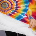 thumbnail image 3 of Oversized Wearable Blanket Hoodie,Colorful Rainbow Tie Dye Spiral Pattern Sherpa Blanket Hoodie with Super Pockets,Super Warm Fuzzy Pullover for Women & Men, 3 of 6