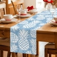 thumbnail image 6 of Table Runner 70 Inches Long, Sky Blue White Pineapple Decorative Table Runner for Party Wedding Home Decor, Tropical Summer Botanical Fruits Dresser Scarves for Kitchen Tables Decor 13x70 Inch, 6 of 9