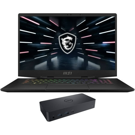 MSI Stealth GS77 -17 Gaming & Entertainment Laptop (Intel i9-12900H 14-Core, 17.3" 120Hz 4K Ultra HD (3840x2160), NVIDIA GeForce RTX 3080 Ti, 32GB DDR5 4800MHz RAM, Win 11 Pro) with D6000 Dock