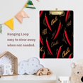 thumbnail image 6 of FMSHPON Hot Chili Peppers Seamless Pattern Clipboard Hardboard Wood Nursing Clip Board and Pull for Standard A4 Letter 13x9 inches, 6 of 7