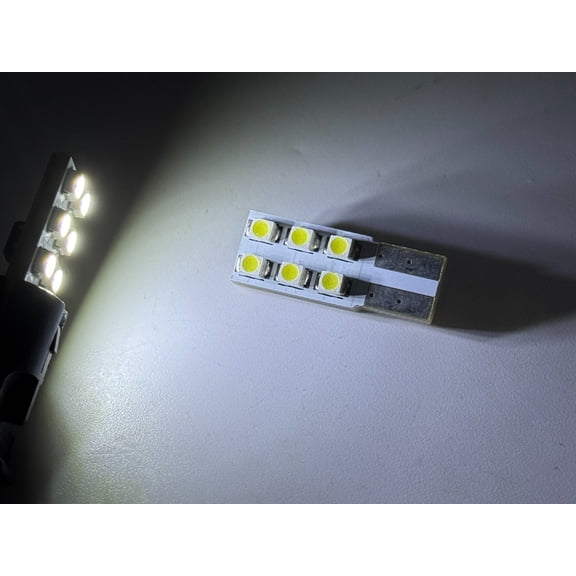 Rebaydo 2pcs 194 Wedge 6 Ultra Bright Side Firing LED Light (Color:White 6000K;)