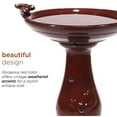 thumbnail image 4 of Alpine Corp. TLR102RD Antique Ceramic Bird Bath with 2 Birds - Red, 4 of 10