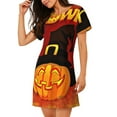 thumbnail image 2 of Lsque Halloween Pumpkin Pattern Nightgowns for Women Sleep Shirts Short Sleeve Nightshirt Pullover Nightdress Soft Sleepwear Relaxed Fit Nightdress, 2 of 6