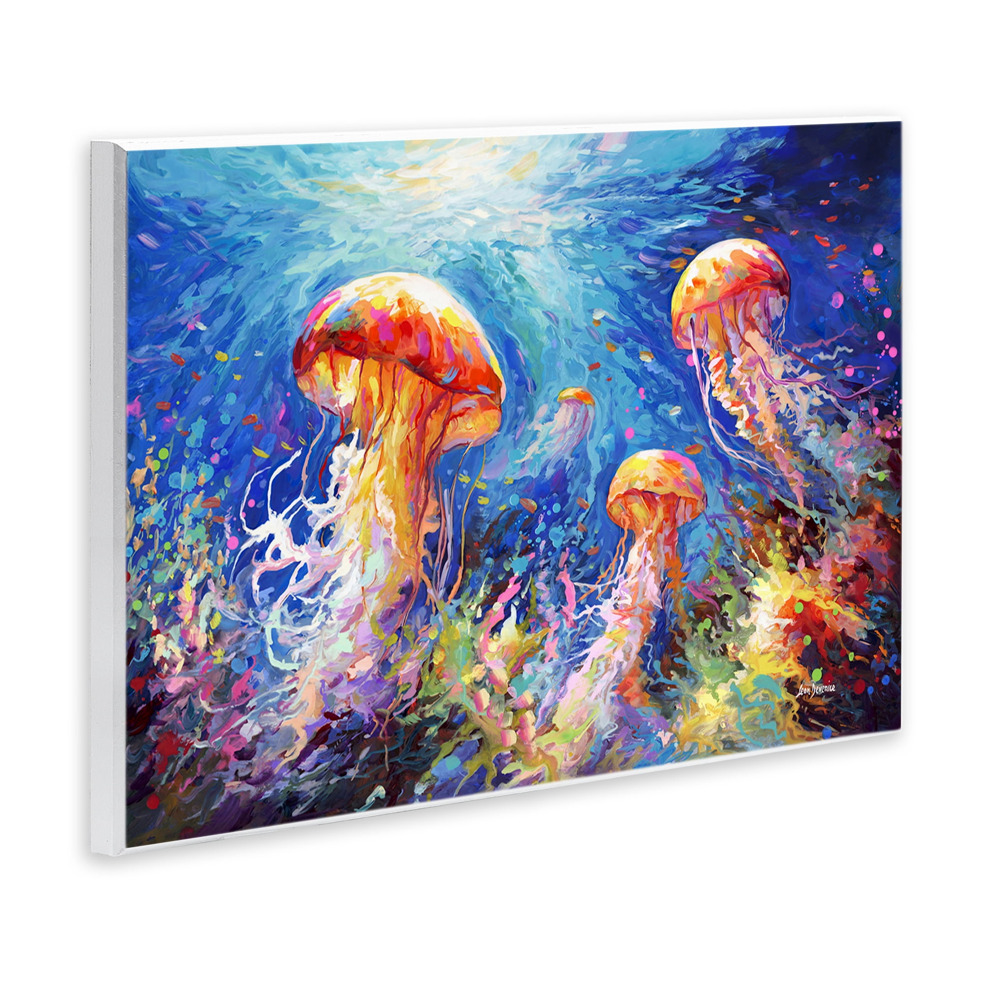 Stupell Industries Jellyfish Serenade Underwater Animals & Insects Painting Unframed Art Print Wall Art, 15 x 10