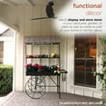 thumbnail image 6 of Alpine Corporation 51" x 24" x 75" Decorative Metal Garden Cart, Black/Brown, 6 of 13