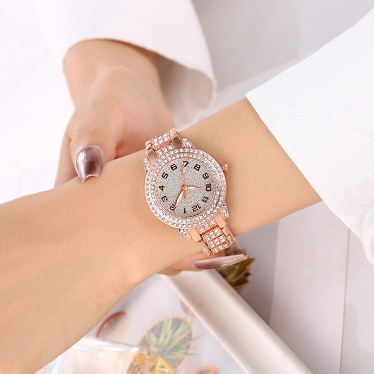 Quartz Bangle Watch and Crystal Bracelet Set ZOUBAOQ Womens Premium Crystal Accented Bangle Watch and  main image 4