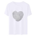 thumbnail image 5 of Aloohaidyvio Valentines Day Tops for women,Womens Valentine's Day Short Sleeve Round Neck Printing Blouse T-Shirt, 5 of 6