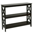 thumbnail image 1 of Costway Table Console à 3 Niveaux Étagère à Design en X Table d'Appoint de Sofa avec Tablette Espresso, 1 of 9