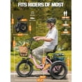thumbnail image 4 of ESKUTE Adult E Trike Electric Tricycle – 750W Brushless Motor, 18 MPH, Fat Tires, Foldable Step-Thru 3-Wheel E-Bike, Up to 55 Miles, Pink, 4 of 6