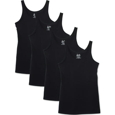 

Kalon Women s 4-Pack Modern Shelf Bra Cami Base Layer (Medium Black)