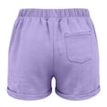 thumbnail image 4 of FASHOFT Boys Linen Shorts Summer Elastic Waist Casual Shorts for Boys with Pockets Purple 8-9 Years, 4 of 5