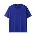 thumbnail image 4 of Fengqque Men's Fashion Casual Solid Color Short Sleeve Round Neck T-Shirt Classic Casual Loose Shirts Dark Blue XXL(XXL), 4 of 4