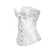 thumbnail image 2 of Bowanadacles Women's Vintage Overbust Corset Classic Bustier Steel Bones Lace Up Top, 2 of 4
