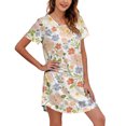 thumbnail image 2 of Harpily SleepWear for Women Short Sleeve Crew Neck Mid Dress Built-in Side Pockets Summer Indoor Outfit XXXL, 2 of 4