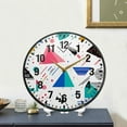 thumbnail image 4 of Yayeee Wall Clock Battery Operated 11.9" Silent Quartz Non-Ticking for Living Room Decor, Green Retro Triangles, 4 of 8