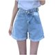 thumbnail image 2 of mfyjkho Pantalones Cortos Para Mujer, Shorts Vaqueros De Cintura Alta De Color Liso Para Mujer Pantalones Cortos Para Mujer M, 2 of 5