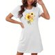 thumbnail image 4 of Camisón corto de mujer, vestido de largo medio con estampado de moda, camisón corto extragrande de mujer, camisón de manga corta con estampado de pecho a la moda, camisón de mujer, 4 of 5