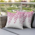 thumbnail image 3 of Pink Leaf Outdoor Pillow Covers Pack of 2 Eucalyptus Leaves Spring Plant Farmhouses Waterproof Throw Pillow Covers Decorative Cushion Cases for Patio Garden Tent Balcony Couch 24x24 inch, 3 of 9