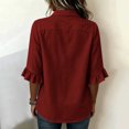 thumbnail image 4 of Neewe Button Down Shirts for Womens 3/4 Sleeve Blouses Collared Casual Summer Tops Daily Outfits, 4 of 6