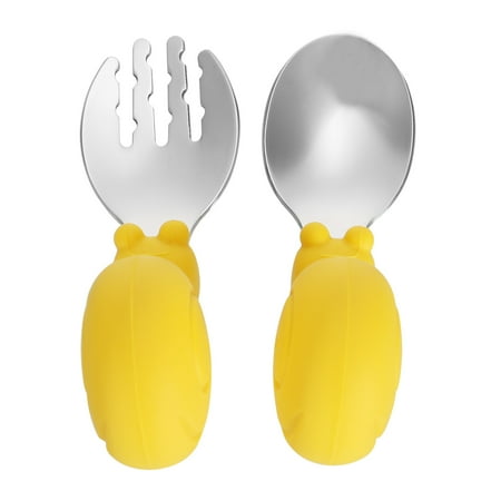 

1 Set Lovely Baby Feeding Fork Short Handle Baby Spoon Kids Training Tableware