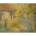 thumbnail image 2 of Elemír Halász-Hradil 14x12 Gold Ornate Wood Frame and Double Matted Museum Art Print Titled - In the Yard (1940-1945), 2 of 4