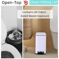 thumbnail image 3 of CL.HPAHKL Small Bathroom Trash Can with Soft Close Lid, 1.3 Gallon Stainless Steel Garbage Can with Removable Inner Bucket, Foot Pedal, Mini Trash Bin for Toilet, Home Office (White), 3 of 7