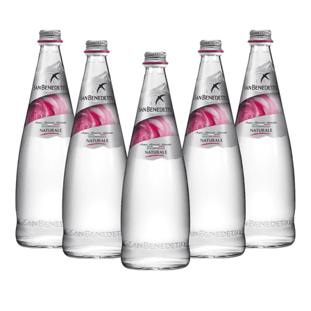 San Benedetto Italian Still Water, 500ml Glass Bottles, Pure Glacier-Sourced Water, Pack of 5