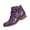 13# Purple, variant on Slouchy Ankle Booties For Women Side Zipper Vintage V Cut Arch Support Chunky Low Heel Wide Width Slip On Retro Fashion Boots Comfortable Round Toe Winter Fall Witch Shoes