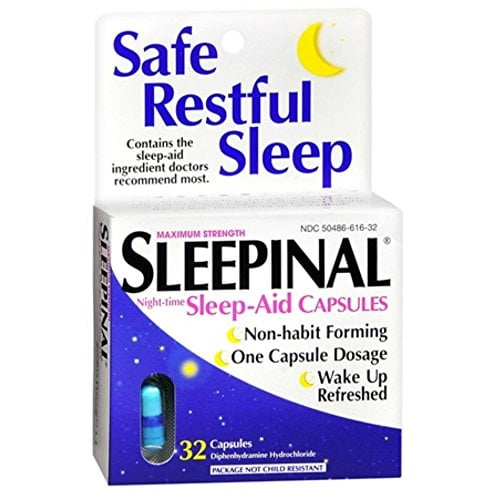 Sleepinal SleepAid Capsules Maximum Strength, 32 ea Walmart Canada