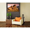 thumbnail image 3 of HFDF Lion Canvas Wall Art for Living Room Modern Animal Canvas Painting Gallery-Wrapped Lion and Lioness Picture Wall Decor Artwork Stretched by Wooden Ready to Hang - 10x8inch Framed, 3 of 6