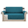 thumbnail image 4 of TOPCHANCES Reversible Quilted Sofa Cover, Waterproof Furniture Pet Protector Throw (Deep Blue, Loveseat Cover), 4 of 9