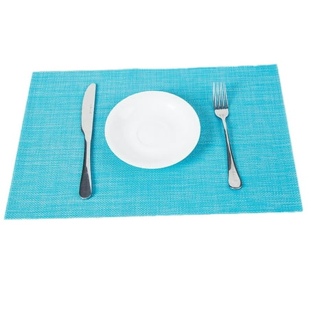 

Grofry 45x30cm Heat Insulation Non-slip Placemat Dining Table Bowl Dish Cup Pad Mat Blue